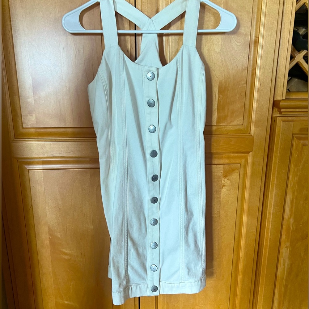 Bcbgeneration White Denim Button Down Mini Dress - image 2